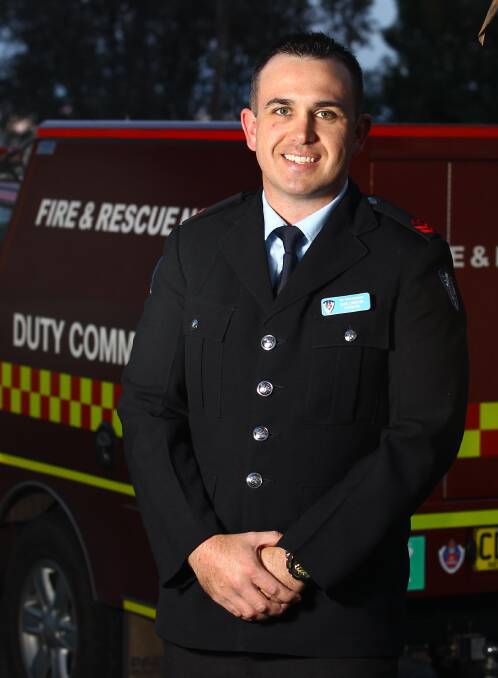 High honour: Retained firefighter Samuel Lawson from Junee received a bravery award for his rescue of three people at Kingscliffe in 2016. Picture: Les Smith