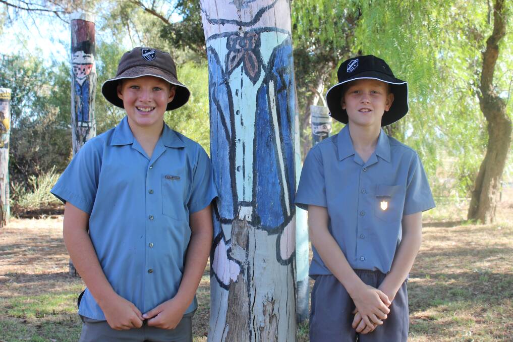 Ready to lead: Eurongilly Public School captains Ashley Crawford and Edward Moore are both year six students. 