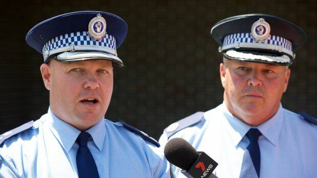 BIG NAMES IN TOWN: Wagga Superintendent Bob Noble with Deputy Commissioner Gary Worboys. Photo: Sydney Morning Herald