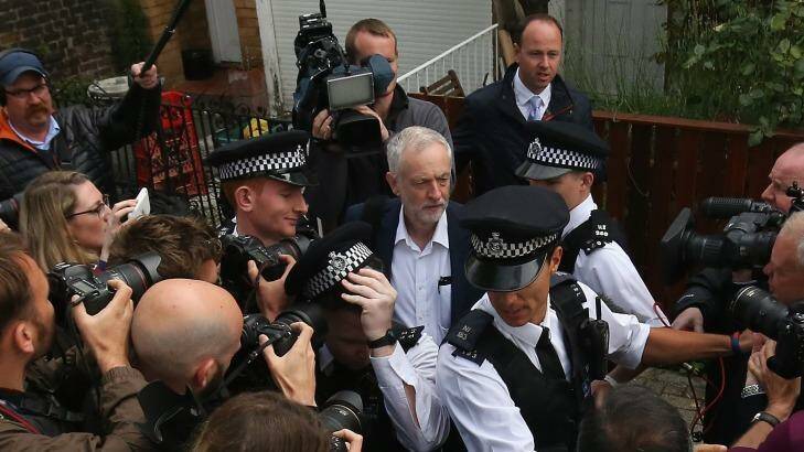 Labour Party Leader Jeremy Corbyn leaves his home on Wednesday. Photo: Christopher Furlong/Getty Images