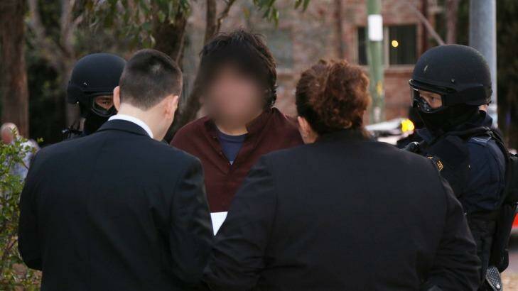 A man is arrested in Wentworthville on Wednesday. Photo: NSW Police