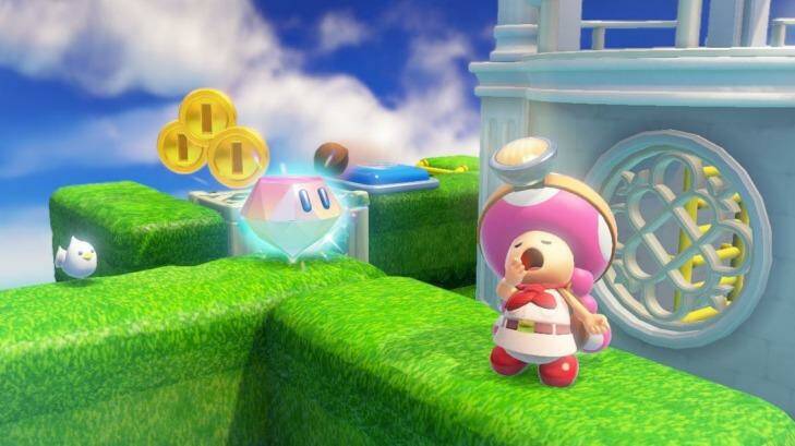 Sparkle: The good captain is joined on this adventure by his treasure-seeking pal Toadette.