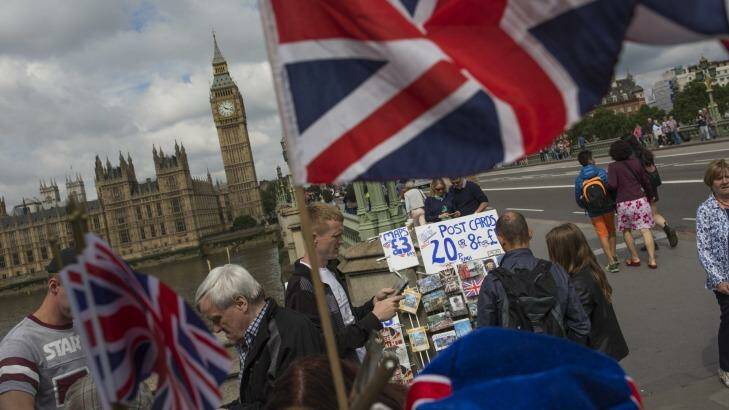 Tourists make their way over Westminster Bridge the day after the majority of the British public voted to leave the European Union. Photo: Dan Kitwood