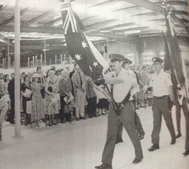 The Colour Party paraded before a large audience to the music of the Corrective Services Band from Sydney. 