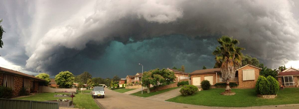 Picture by Trudie Piper. "Taken in Martin Place Tumut moments before the storm hit. Taken on iPhone 5, no editing."