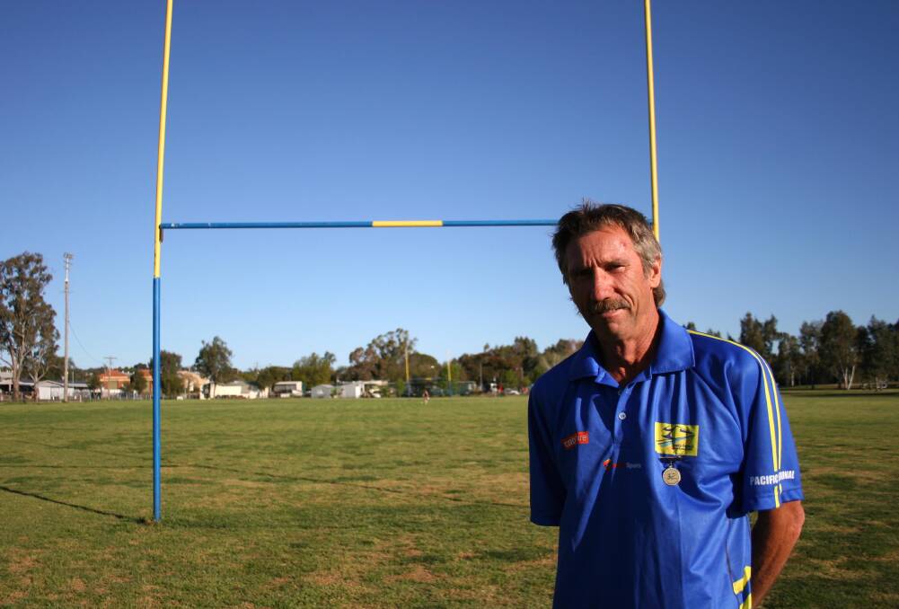 Referee Max Biles has been awarded life membership of the Junee Junior Rugby League Club for his time working to develop the sport. Picture: Declan Rurenga