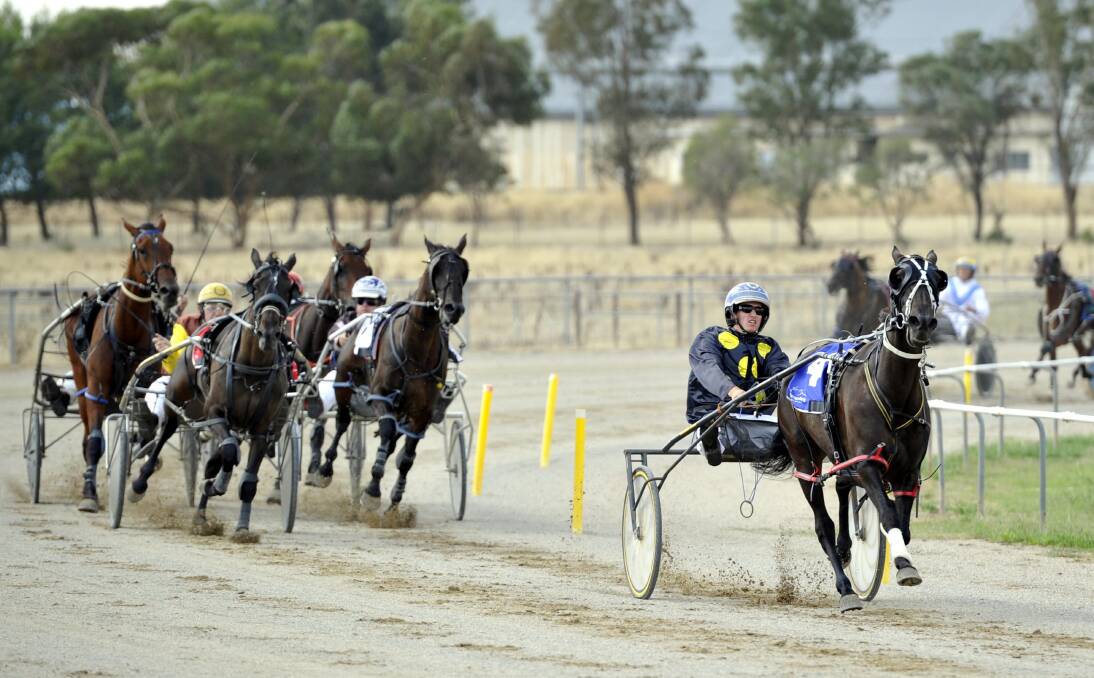 Trotting returns to the Junee Showground for the final TAB meeting of the year on Sunday, as Blake Jones takes Serenas Delight to victory earlier this year.