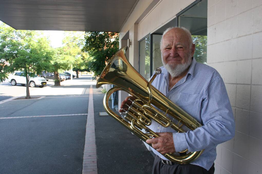 Bert Mees has been made a life member of the Junee Town Band, he's been playing music since 1948. Picture: Declan Rurenga