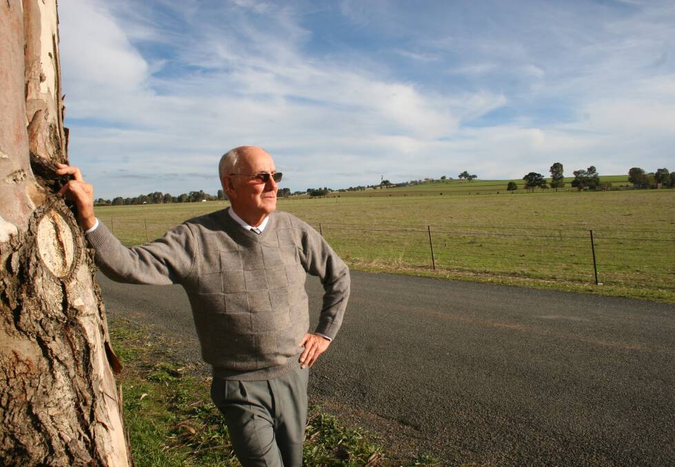 Marinna farmer Adrian Eisenhauer surveys the greenfield site expected to become the Junee Lifestyle Village. Picture: Declan Rurenga