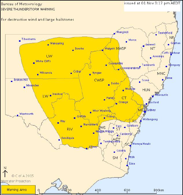 Thunderstorm warning for the Riverina