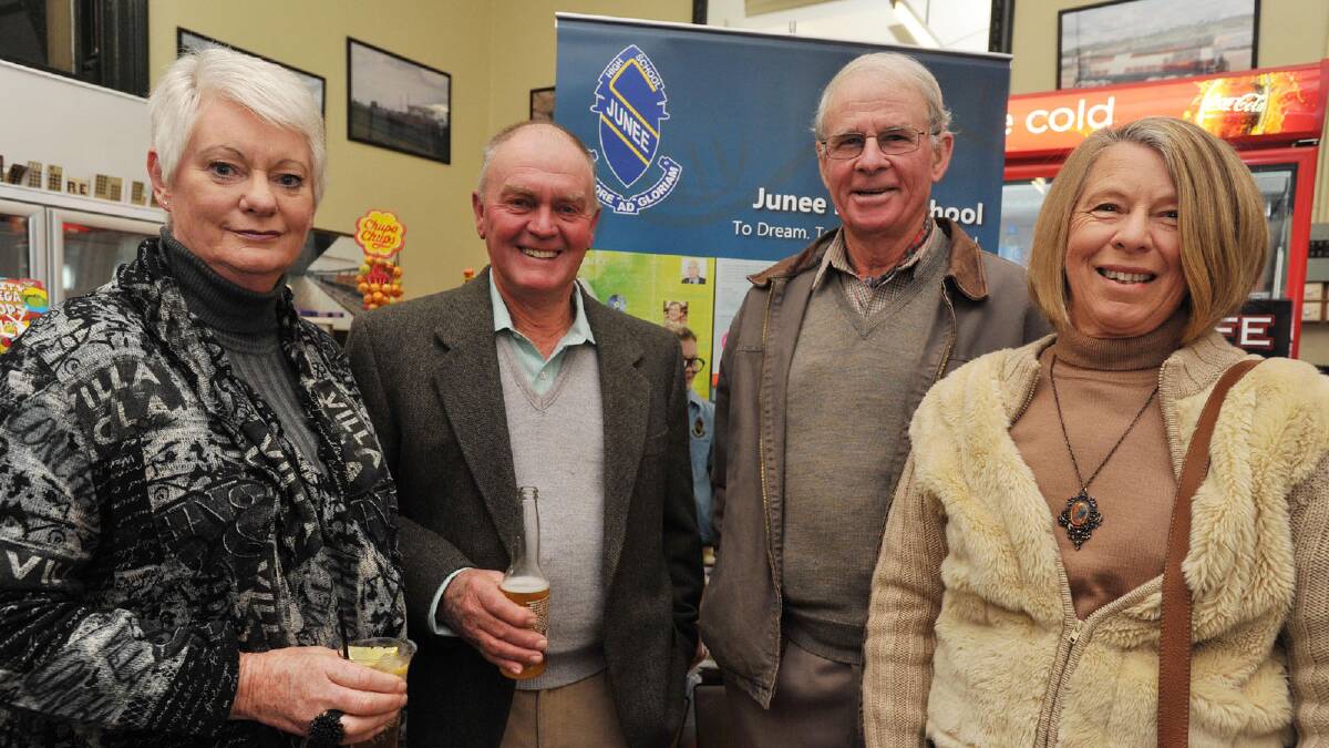 Junee High School P&C Ag Farm fundraiser dinner at the Railway Cafe. Gail and Peter Commens and Michael and Sandra Heffernan. Picture: Alastair Brook