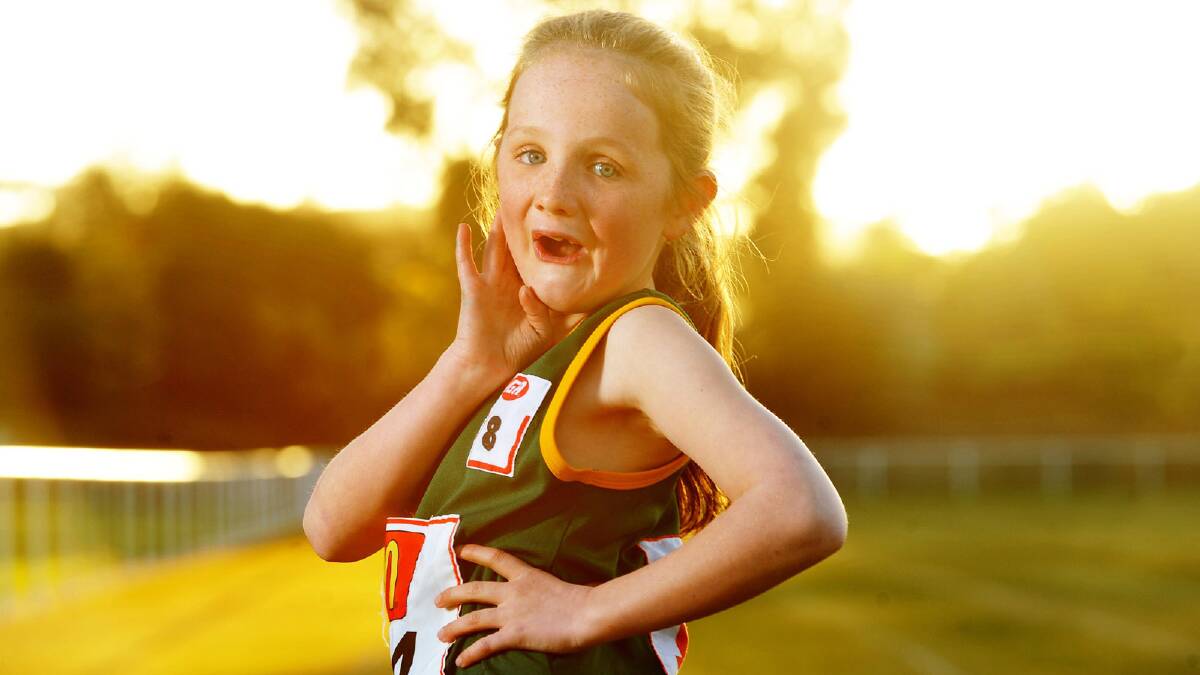 Cheeky Annie Vonarx, 8, ahead of the little athletics season. Picture: The Daily Advertiser