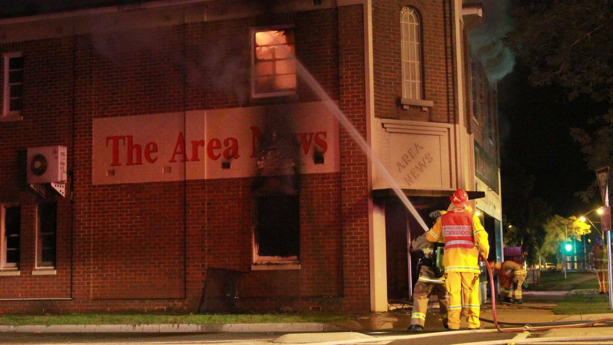 The Area News building was destroyed by fire in July. The paper has since moved to Banna Avenue. Picture: The Area News