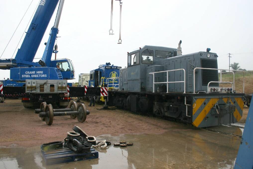  It all starts with the locomotive being shunted into position... Picture: Declan Rurenga
