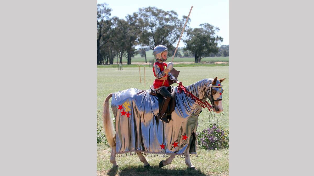 Illabo Show -  Marissa Sheehan from Young goes on a quest for dragons on faithful steed Dermott. Picture: Les Smith