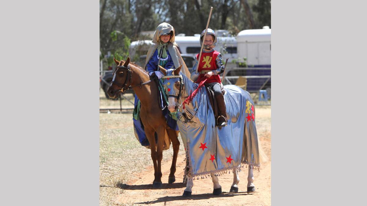 Illabo Show -  Vienna Scott on Tommy from Wagga and Marissa Sheehan on Dermott from Young as part of the fancy dress competition. Picture: Les Smith