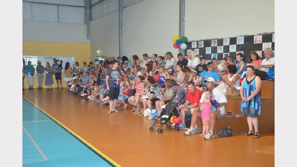 Crowds at the Australia Day ceremony in Junee. Picture: Declan Rurenga
