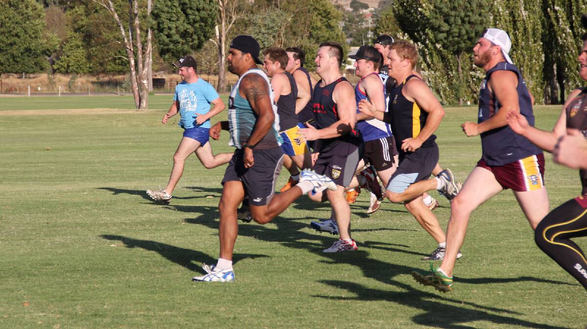 BREAKING A SWEAT: Junee Diesels returned to training and the club is urging all first grade, reserve and under 18s to attend on Tuesdays and Fridays from 6pm. Picture: Liz Cowled