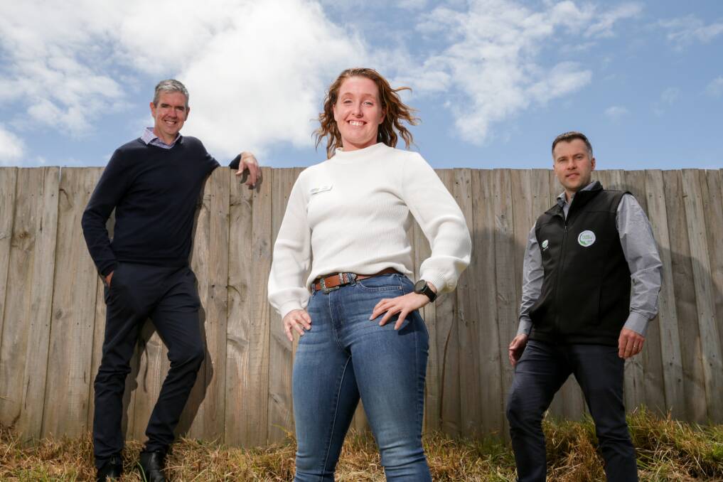 Short supply: Fonterra says Australians won't be caught out by the global milk shortfall, though prices will rise. Left to right: Matt Watt, Chloe Brown, and Andrew Nevill. Picture: Chris Doheny.