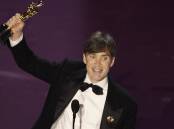 Cillian Murphy celebrates winning the Oscar for best actor for his portrayal of J. Robert Oppenheimer. Picture by EPA/Caroline Brehman