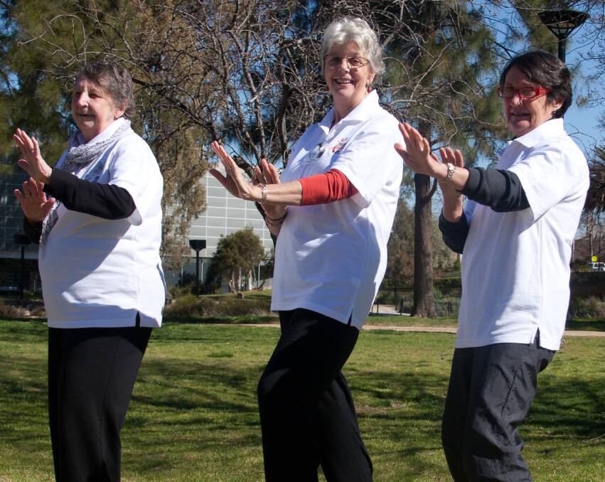 FIGHTING FIT: Janette Smith, Monica Reid and Barb Weise at a recent Riverina Tai Chi session. The only cost of the program is a gold coin donation.