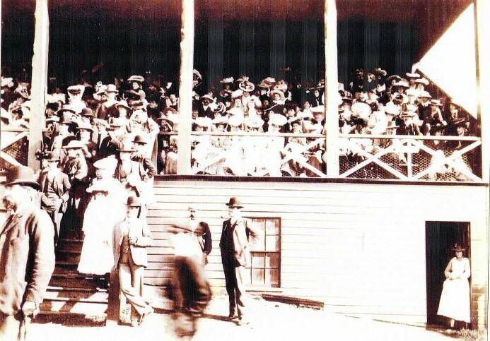 IN THE BEGINNING: The grandstand at Northpark during the Junee Show. Picture: Broadway Museum collection
