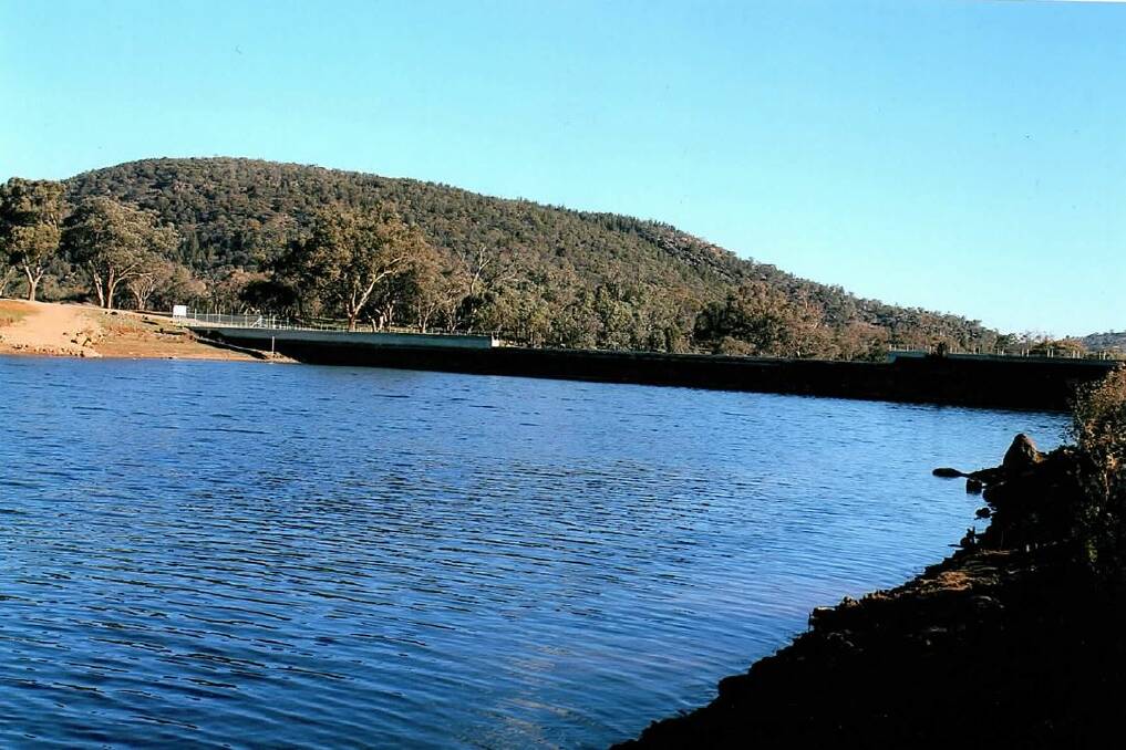 HERE AND NOW: Bethungra Dam in 2018 after it was strengthened recently to meet modern safety standards. Picture: Contributed