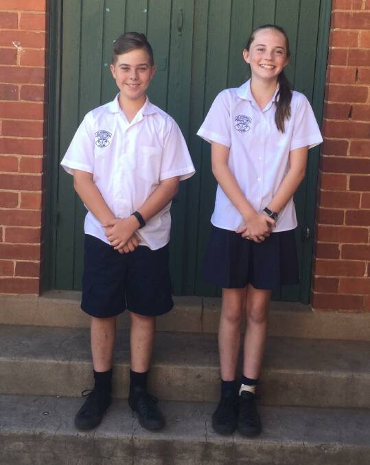 LEADING THE WAY: St Joseph's Primary School year six students all play a prefect role, this year under captains Samuel Bradley (left) and Sophie Walker.