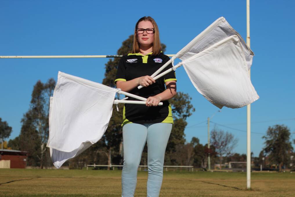 ON FIELD: After only two years on the field, India-Rose Toll is heading to the Gold Coast to umpire in the AFLW nationals. Picture: Emma Horn
