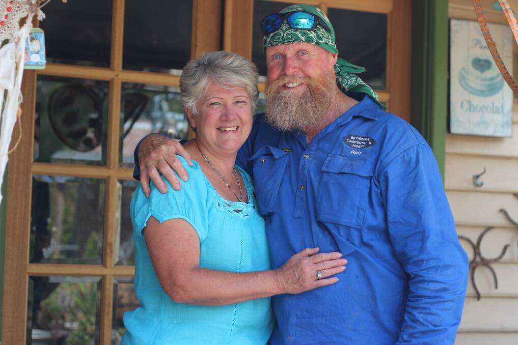 Gaylene with husband Garry Crabtree at Bethungra's Olde School T-House. Picture: Emma Horn