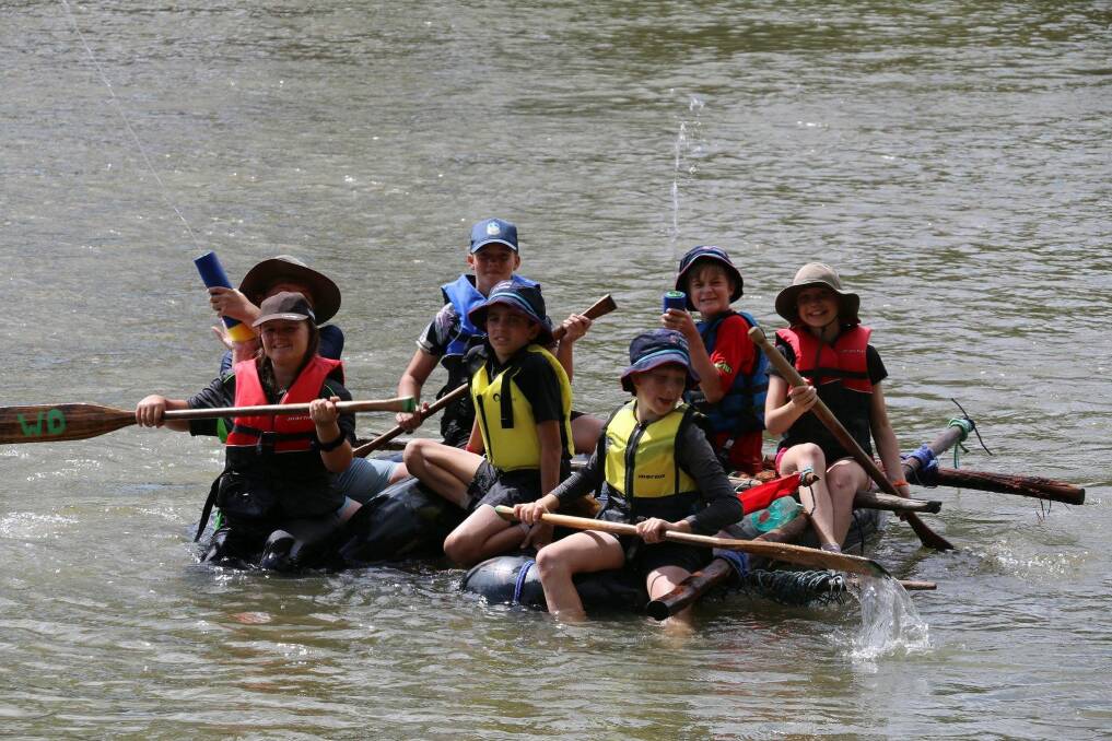Scouts from Junee and Young combine rafting efforts. Picture: supplied