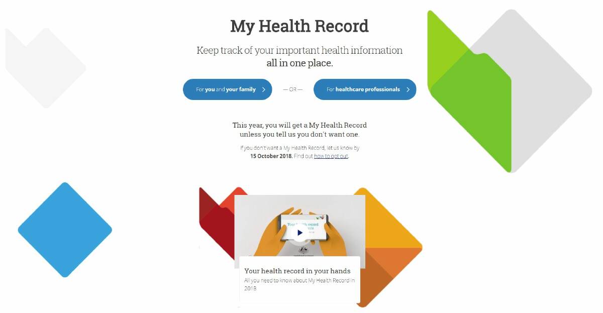 The My Health Record website.