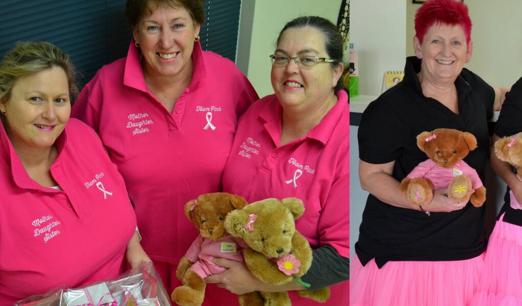 BREAST FRIENDS: Committee members Sharon Jeffery, Jodie Russell and Maree Wright (left) and Kerrie Holmes (right). Pictures: Krystal Fitzgerald.