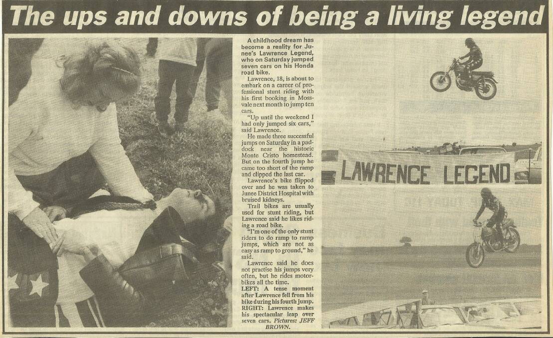 Lawrence Legend on the front page of the Daily Advertiser in 1989.