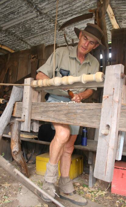 WATCHING HISTORY: Brian Beasley will be showing off his bush woodworking at the living museum event.