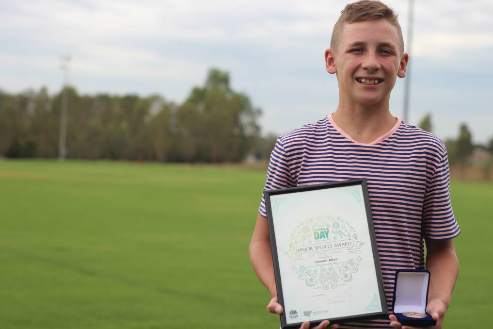 MOST VALUED PLAYER: Jaxson Allen, 12, took the title of junior sportsperson of the year at the Australia Day ceremony on Saturday. Picture: Emma Horn