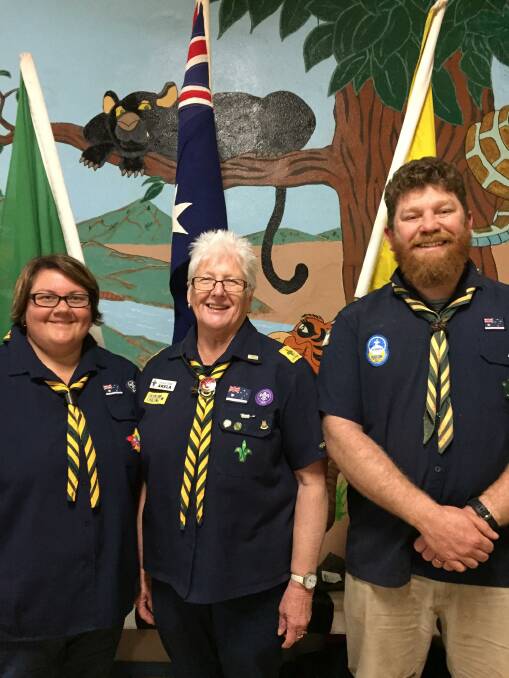 Lynda Ross, Jackie Starr and Daniel Wattie at the 1st Junee Scouts Hall.