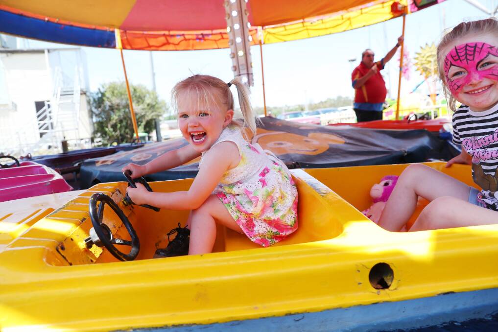 SPEEDSTERS: Isabella Eather, 3 and Annalee Hill, 4 of Wagga.