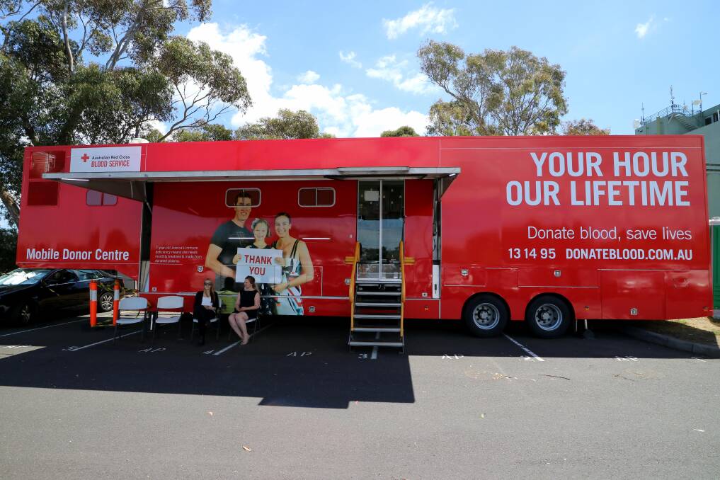 BLOOD DRIVE: Mobile blood centre arrives in Junee in spring, 2018.