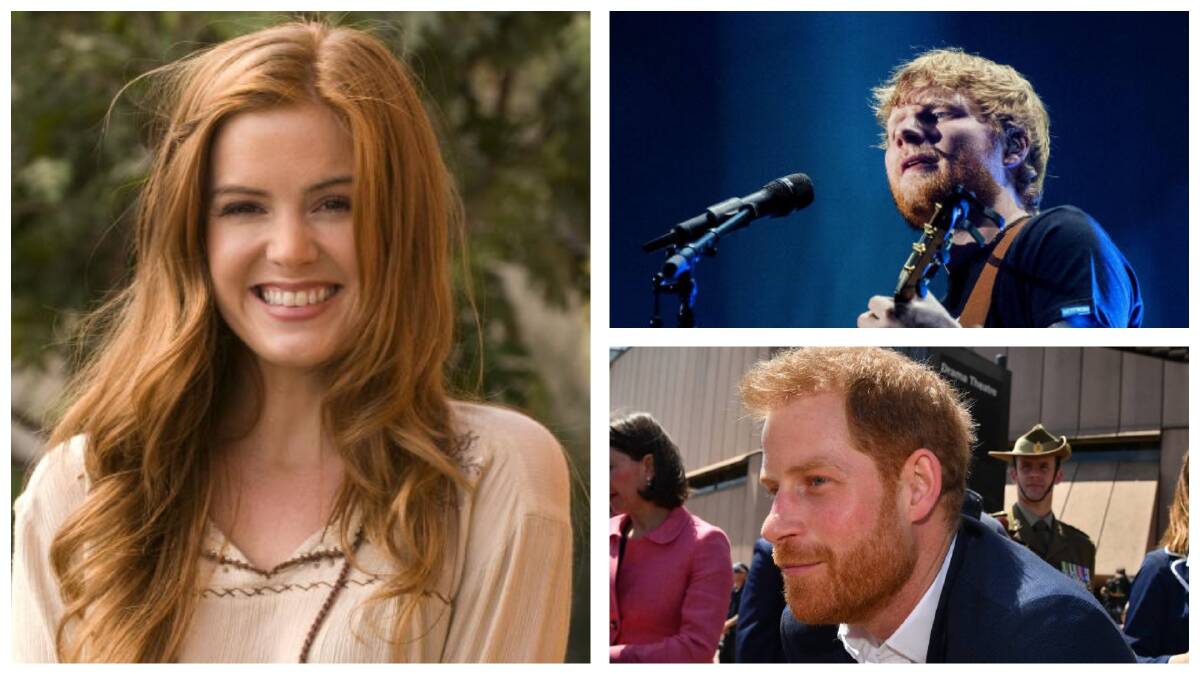 Redheads: Isla Fisher, Ed Sheeran and Prince Harry.