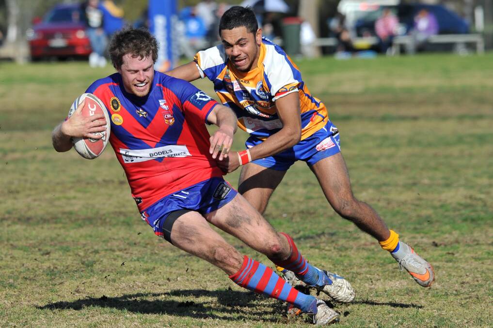 Tristan Dickson (right) is returning to Junee, where he played in 2015, after two seasons with Kangaroos.
