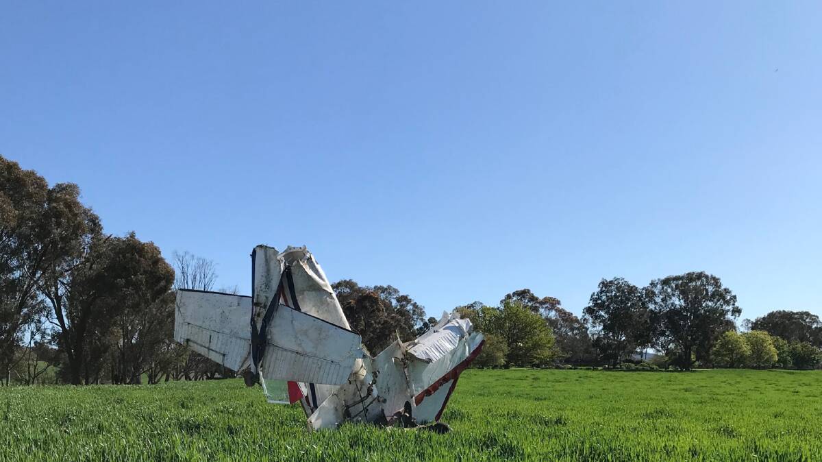 Emergency services were called to the scene of the crashed crop duster on Monday afternoon. Picture: FRNSW 