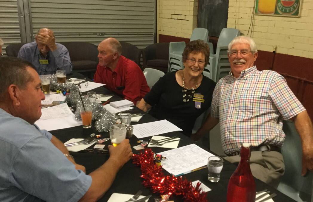 DINNER: Rotary friends Alan McKenzie, Bob Tooze, Peter Commens, VIEW Club member Jan Baxter and her husband John at the VIEW Club dinner.