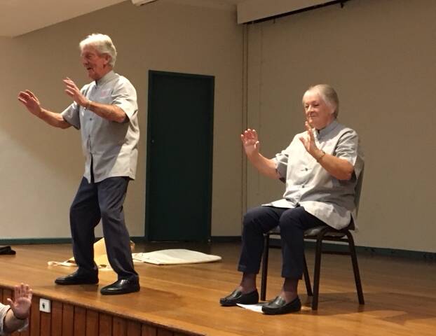 Geoff and June Williams demonstrating Tai Chi.
