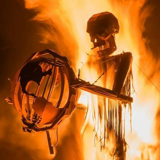 BURNING EFFIGY: A highlight for festival goers is the burning of a wooden man at the Burning Seed. Picture: Andy Flint