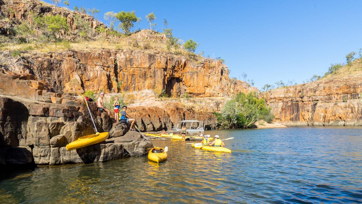  Kayaking in Nitmiluk Gorge in the Northern Territory.