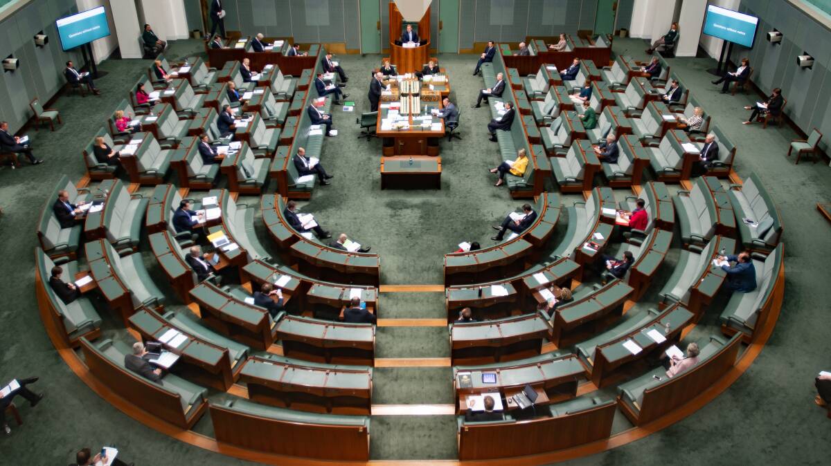 Social distancing in the House of Representatives. There are concerns the coronavirus pandemic has concentrated executive power, bypassing the Parliament. Picture: Elesa Kurtz
