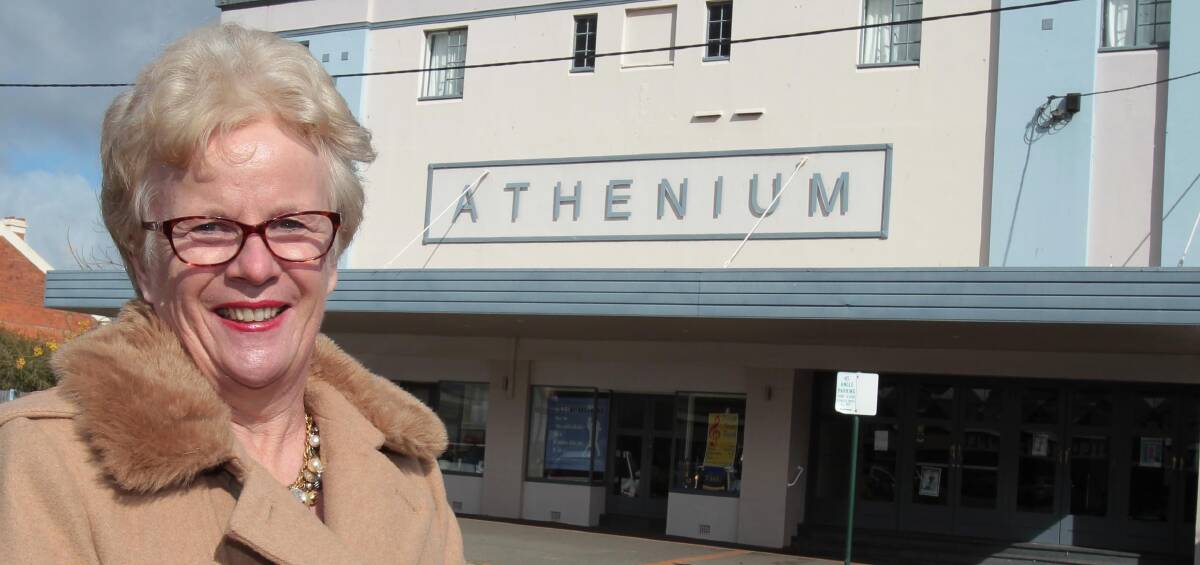 Thrilled: Friends of the Athenium committee member Virginia Stewart is pleased to see continued improvement at Junee’s Athenium Theatre. Picture: Les Smith.
