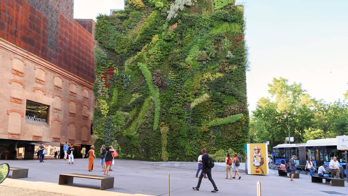 A vertical garden on the Paseo del Prado Boulevard in Madrid, Spain. Picture: Shutterstock.
