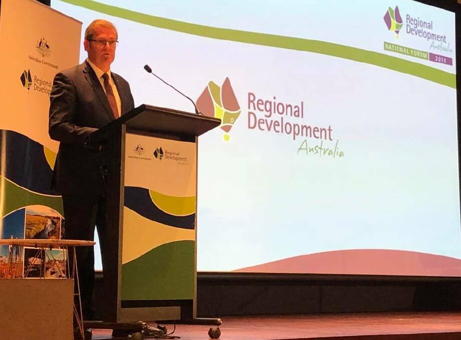 SEEKING GROWTH: Dr John McVeigh - Federal Minister for Regional Development, Territories and Local Government - hosted the national forum in Canberra. Picture: RDA Riverina